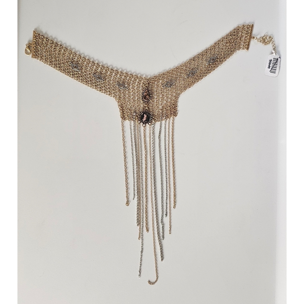 NWT Free People After dark Mesh Choker Necklace $68 Boho Western Style